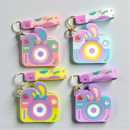 BIGMAN Camera Style Mini Zipper pouch Soft Silicon Keychain
