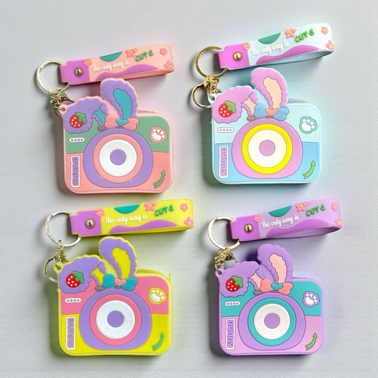 BIGMAN Camera Style Mini Zipper pouch Soft Silicon Keychain