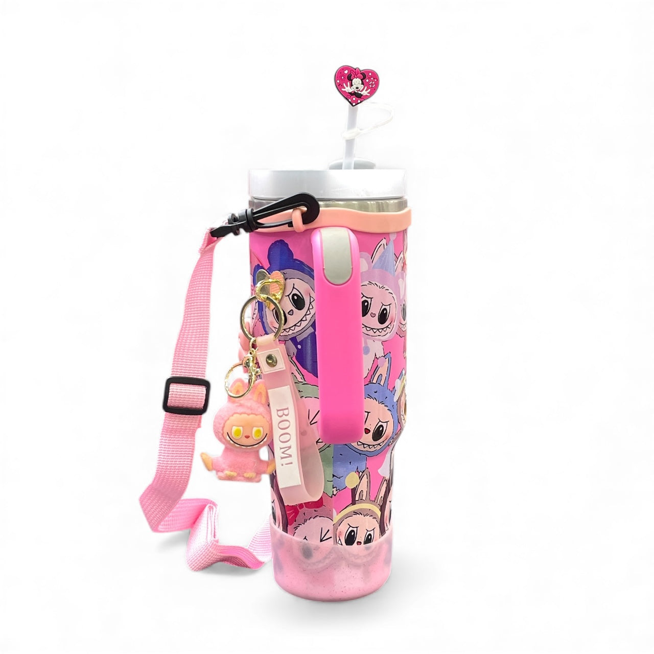 BIGMAN Pink Labubu Stanley Tumbler 40oz With Accessories