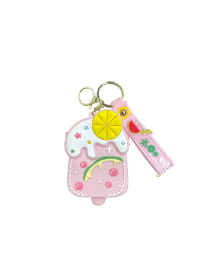 BIGMAN Fruity Popsicle Style Mini Zipper Pouch Soft Silicon Keychain
