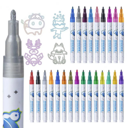 BIGMAN Lit-Optima Double Line Painter Marker Set Of 8