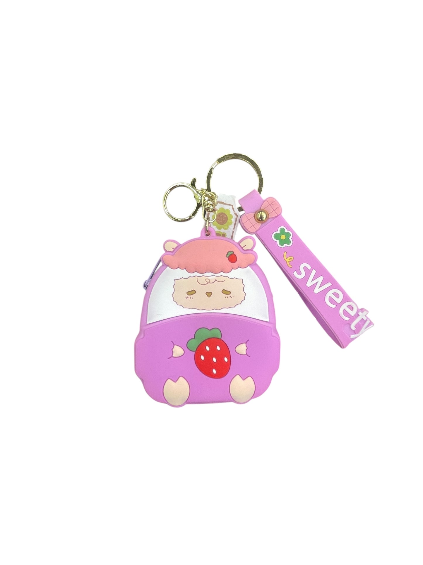 BIGMAN Sheep Style Mini Zipper pouch Soft Silicon Keychain