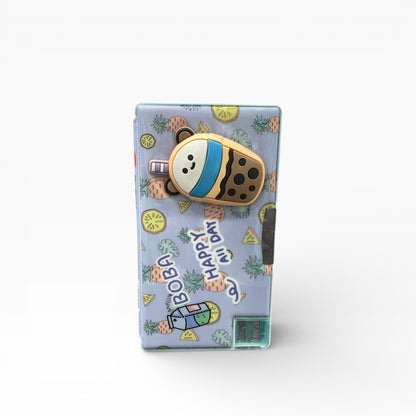 BIGMAN Boba Tea Happy Day Multi-Function Double-Sided Pencil Box with Sharpener
