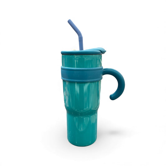 BIGMAN Teal Blue Insulated Travel Tumbler 40oz with Straw