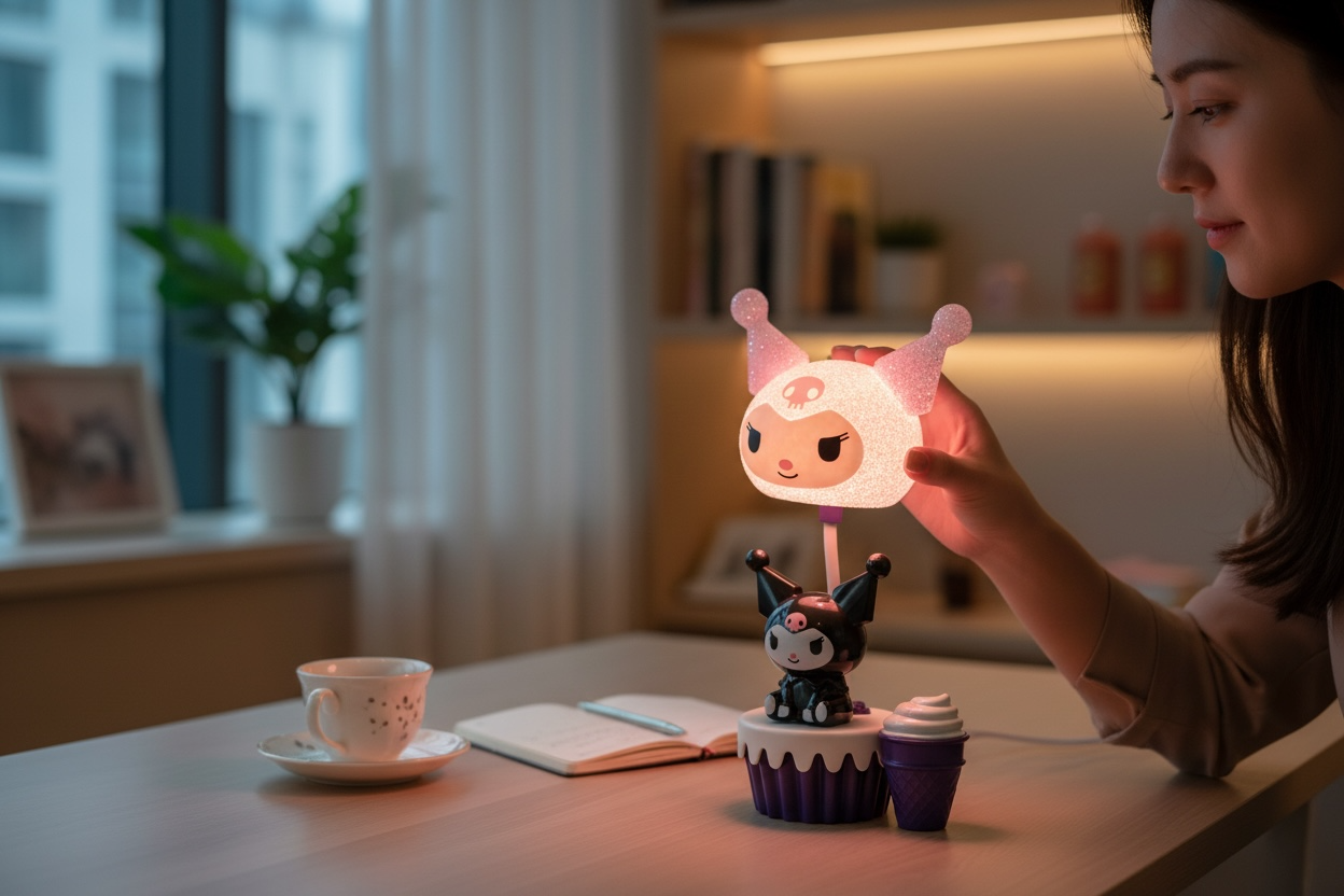 BIGMAN Kuromi Ice-Cream Style Lamp With Pencil holder