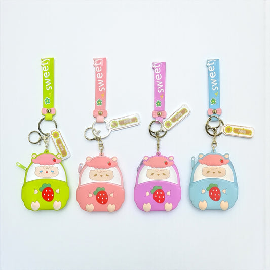 BIGMAN Sheep Style Mini Zipper pouch Soft Silicon Keychain