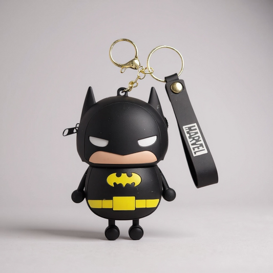 BIGMAN Batman Mini Zipper Pouch Soft Silicon Keychain