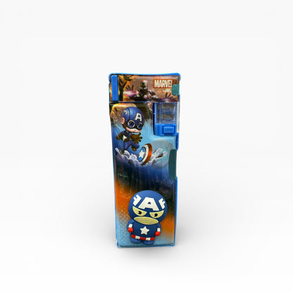 BIGMAN Marvel Captain America Magnetic Double-Sided Pencil Box With Sharpener