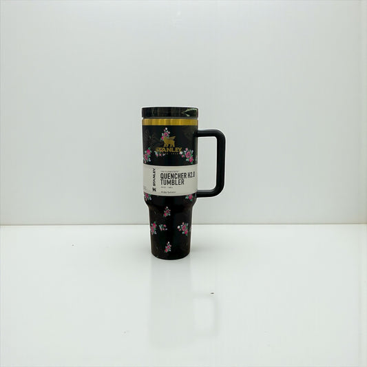 BIGMAN Black Floral Stanley Quencher Tumbler 40oz