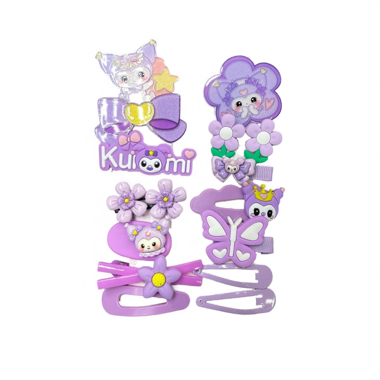 BIGMAN Kuromi Cute Plush Hair Clip Set