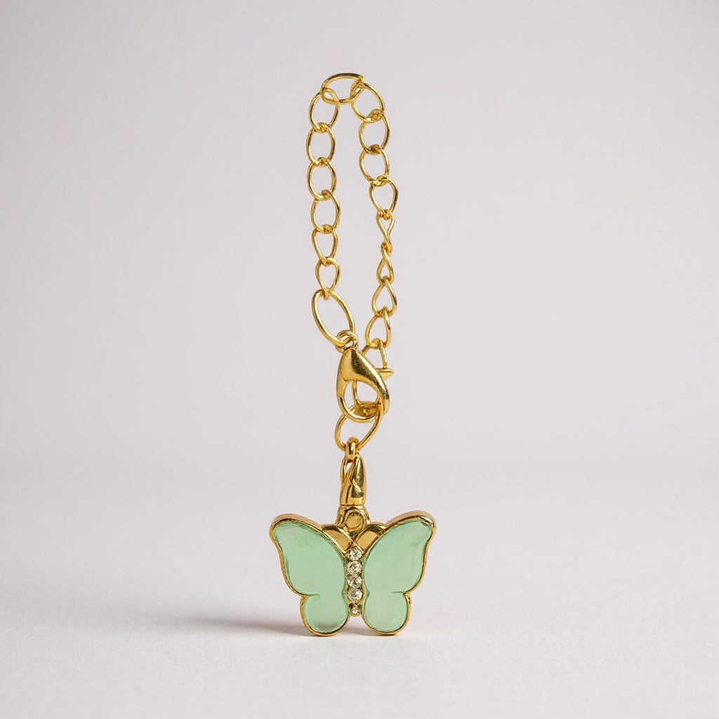 BIGMAN Olive Green Elegant Butterfly Charm Tumbler Handle Bracelet