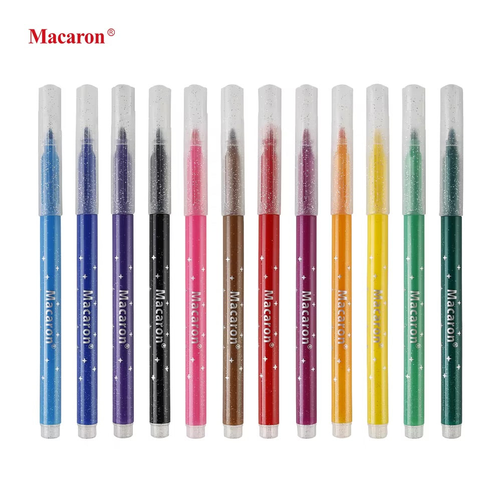BIGMAN Macaron Glitter Marker Set Of 12