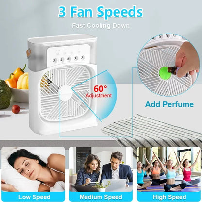 Bigman Premium FrostAir Mini – Portable Air Cooler Fan with Mist Spray, LED Light &amp; Cooling Fan
