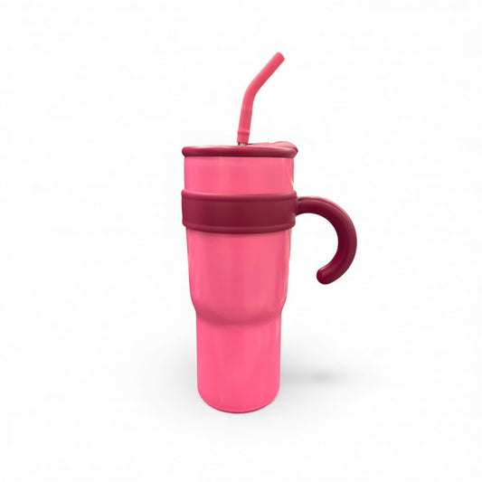 BIGMAN Plum Pink Insulated Travel Tumbler 40oz With Straw