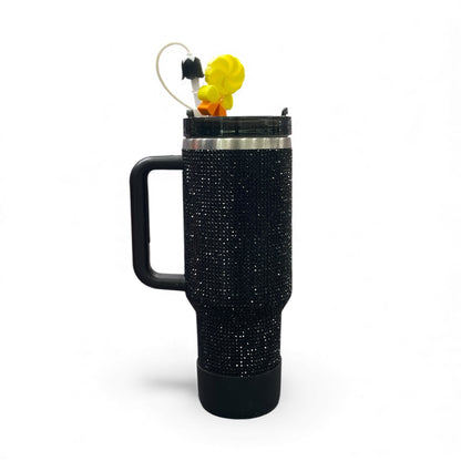 BIGMAN Black Diamonds Rhinestone Tumbler 40oz With Accessories