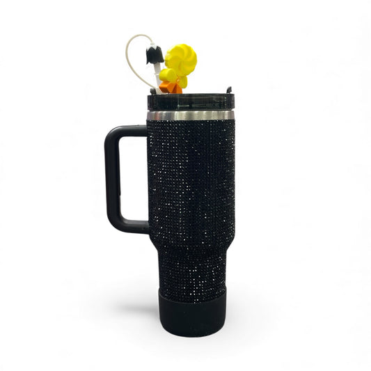 BIGMAN Black Diamonds Rhinestone Tumbler 40oz With Accessories
