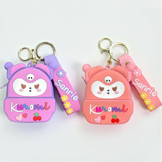 BIGMAN kuromi Mini Zipper pouch Soft Silicon Keychain