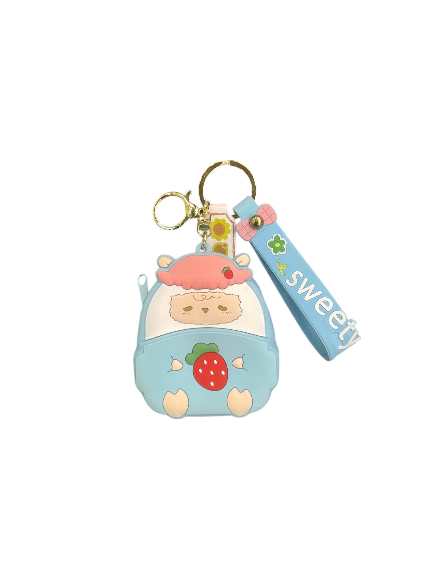 BIGMAN Sheep Style Mini Zipper pouch Soft Silicon Keychain