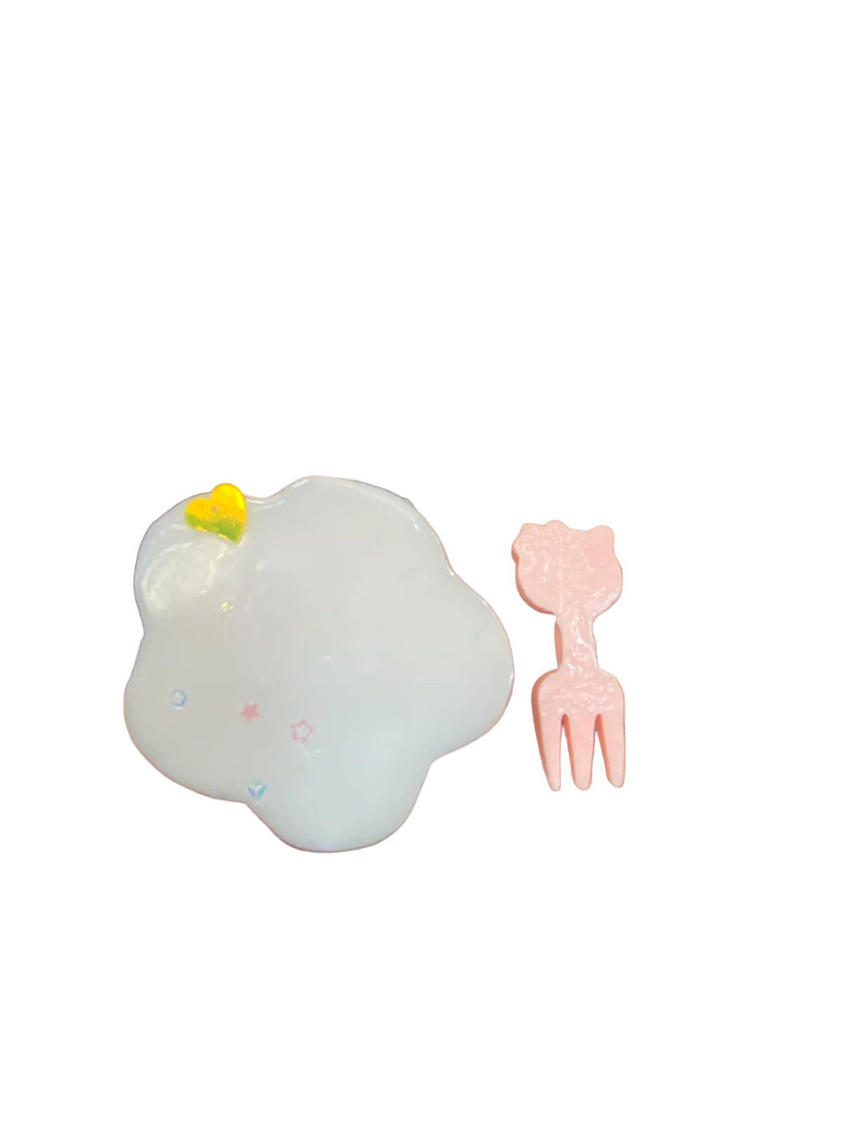 Kawaii Pastel Star Squishy & Cute Cat Fork Set