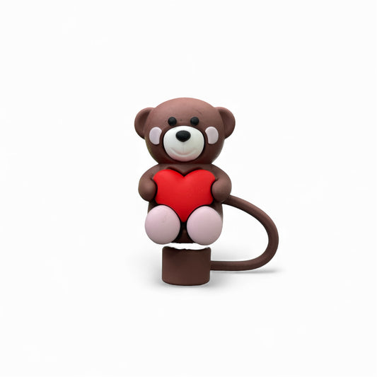 Love Teddy Style Silicon Straw Topper