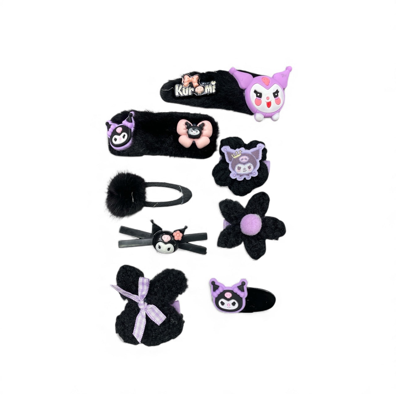 BIGMAN Kuromi Cute Plush Hair Clip Set