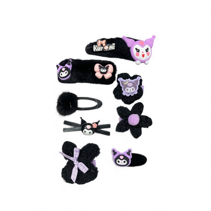 BIGMAN Kuromi Cute Plush Hair Clip Set