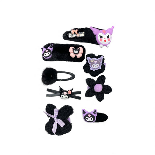 BIGMAN Kuromi Cute Plush Hair Clip Set
