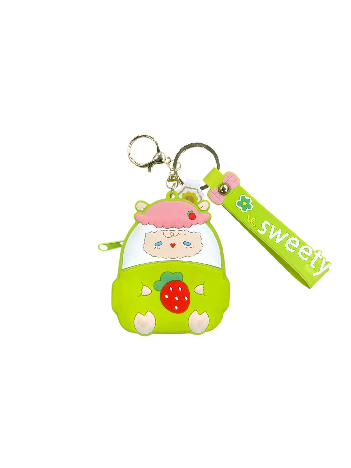 BIGMAN Sheep Style Mini Zipper pouch Soft Silicon Keychain