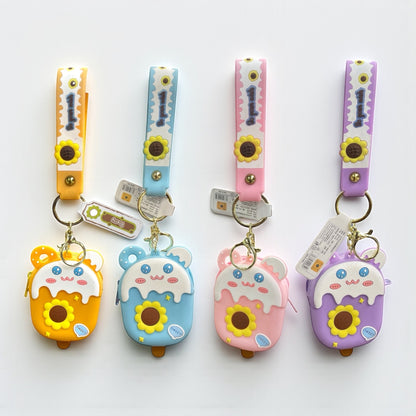 BIGMAN Popsicle Style Mini Zipper Pouch Soft Silicon Keychain