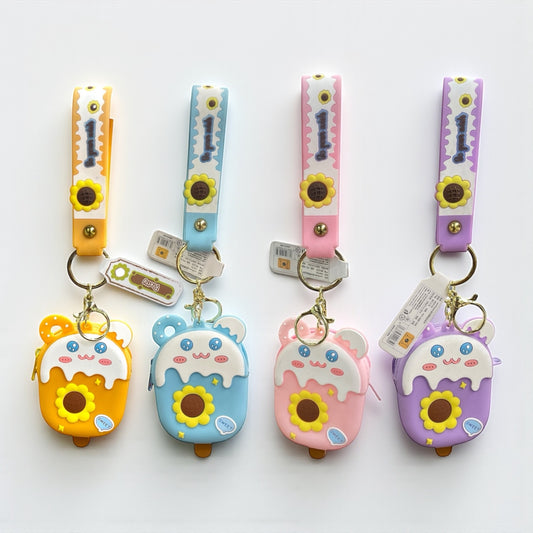 BIGMAN Popsicle Style Mini Zipper Pouch Soft Silicon Keychain