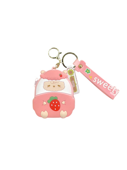 BIGMAN Sheep Style Mini Zipper pouch Soft Silicon Keychain