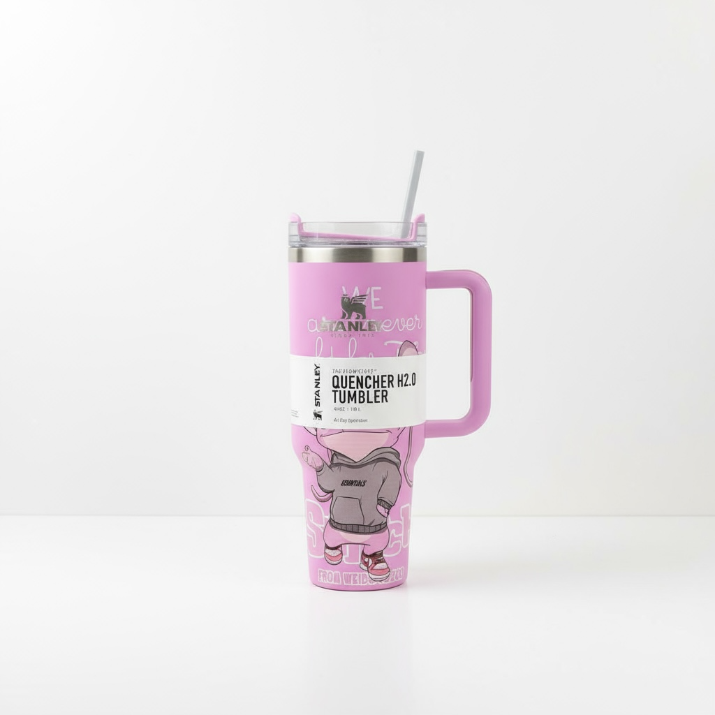 BIGMAN kawaii Pink Stanley Tumbler 40oz