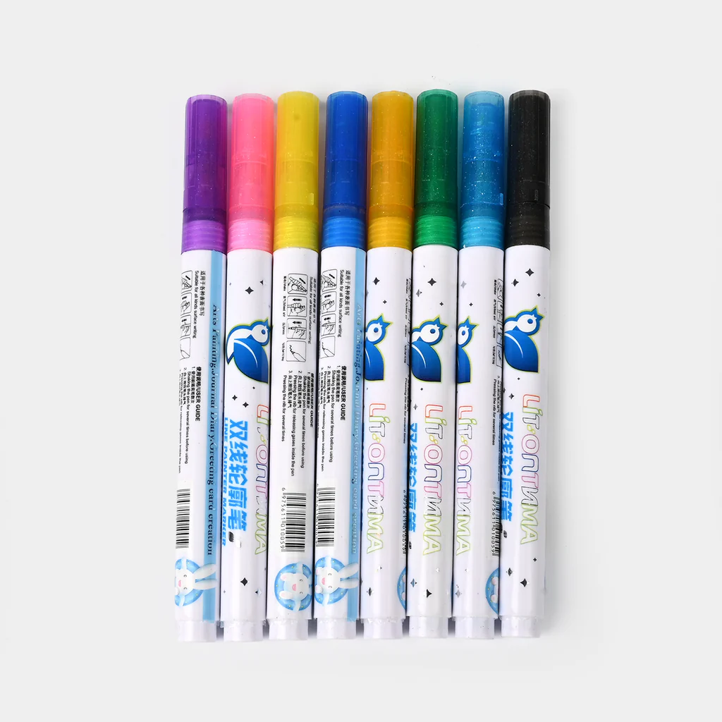 BIGMAN Lit-Optima Double Line Painter Marker Set Of 8