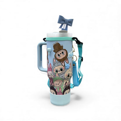BIGMAN Blue Labubu Stanley Tumbler 40oz With Accessories