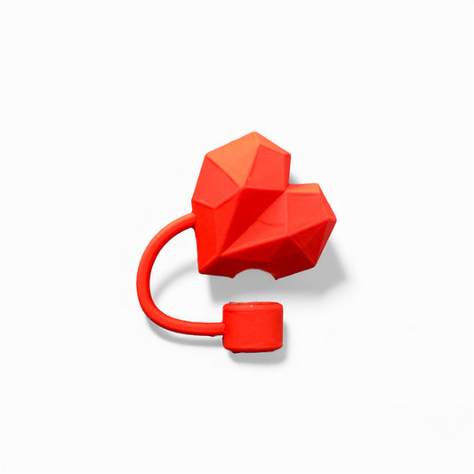 Diamond Heart Style Silicon Straw Topper