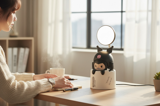 BIGMAN Kuromi LED Desk Lamp Sanrio Character Flexible Study Lamp For Kids