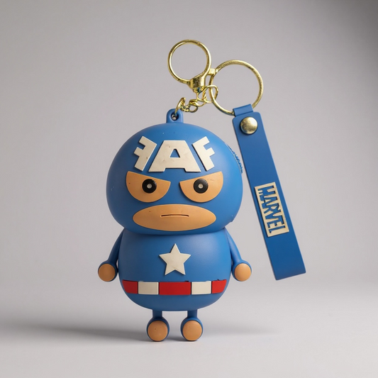 BIGMAN Captain America Mini Zipper pouch soft Silicon Keychain