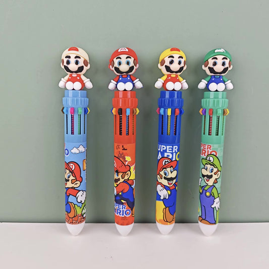 BIGMAN Mario Characters 10-in-1 Multi-Color Gel Pen
