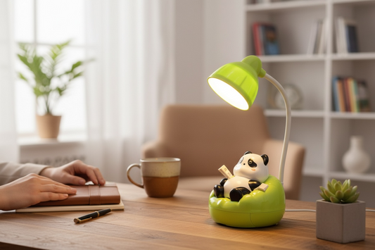 BIGMAN Rechargeable Panda LED Desk Lamp with Phone Stand