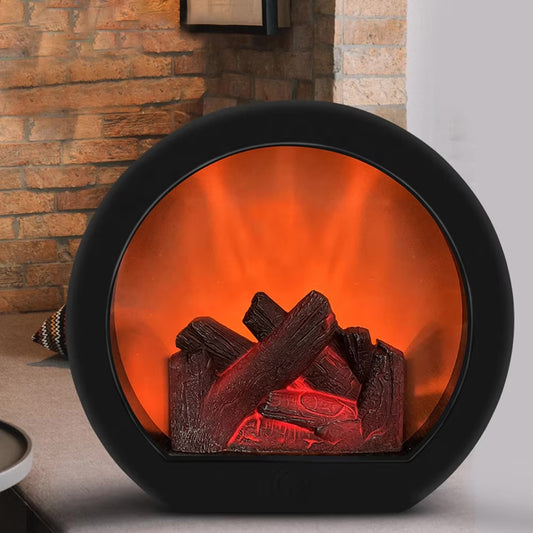 BIGMAN Lantern Fireplace Light LED Simulation Log Flame Effect Touch Switch