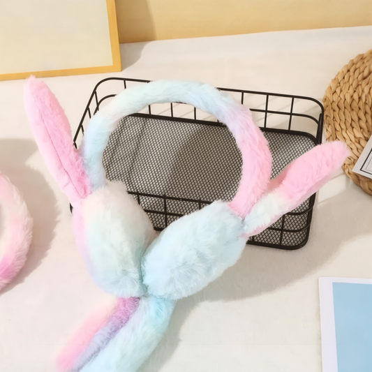 BIGMAN Cute Plush Bunny Ear Muff Press to Move & Sound Effect