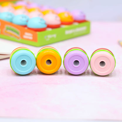 BIGMAN 2 in 1 Burger Style Eraser+ Dual-Hole Pencil Sharpener For Kids