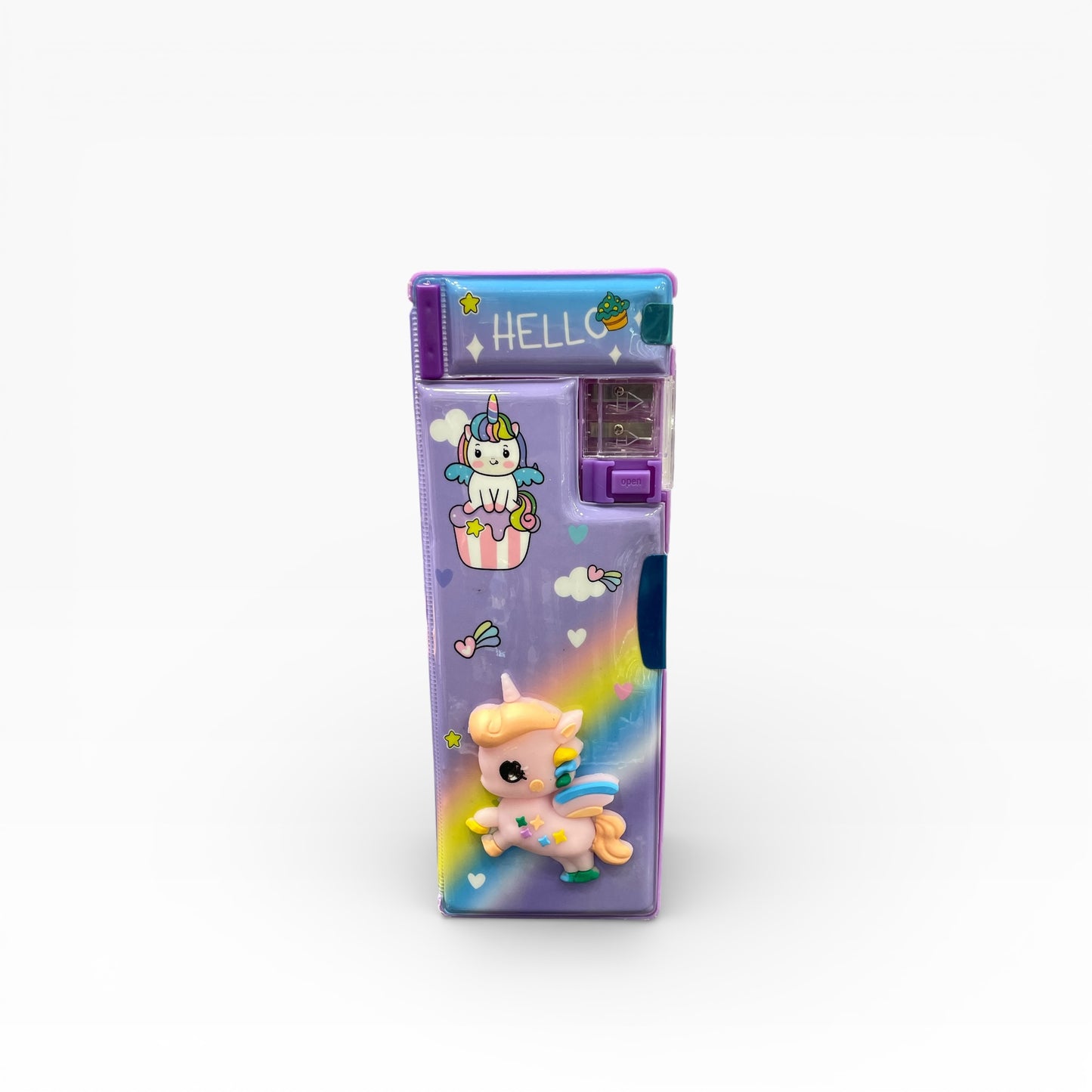 BIGMAN Unicorn Multifunctional Magnetic Double-Sided Pencil Box with Sharpener