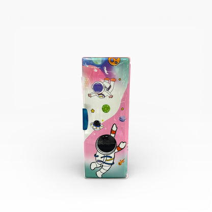 BIGMAN Pink Astronaut Magnetic Double-Sided Pencil Box with Sharpener