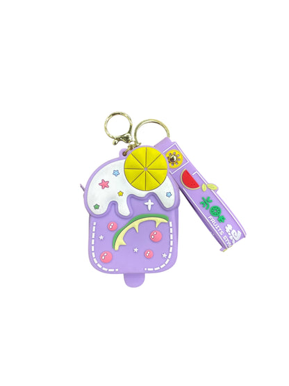 BIGMAN Fruity Popsicle Style Mini Zipper Pouch Soft Silicon Keychain