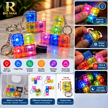 Colorful LED Light-Up Fidget Keychain