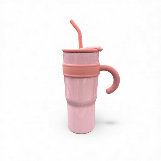 BIGMAN Pink Insulated Travel Tumbler 40oz With Straw