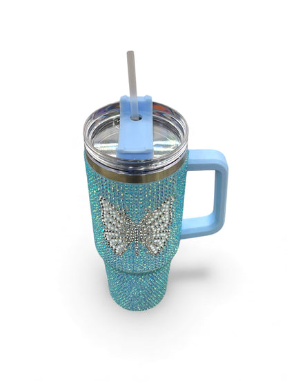 BIGMAN Luxury Rhinestone Butterfly Crystal Edition Tumbler 40oz