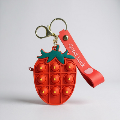 BIGMAN 2-in-1 Pop It & Pouch Silicon Keychain