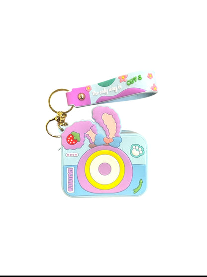 BIGMAN Camera Style Mini Zipper pouch Soft Silicon Keychain